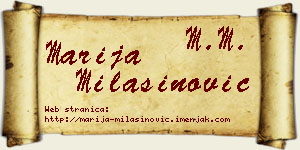 Marija Milašinović vizit kartica